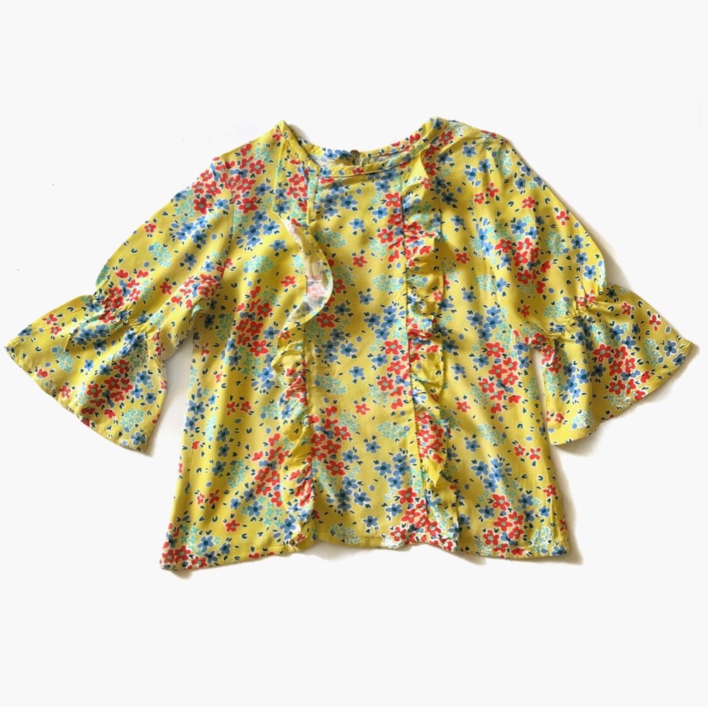 OshKosh Toddler Girls Floral Ruffle Trim Blouse 5T
